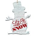 Designocracy Let It Snow Snowman Wooden Magnet 99801M
